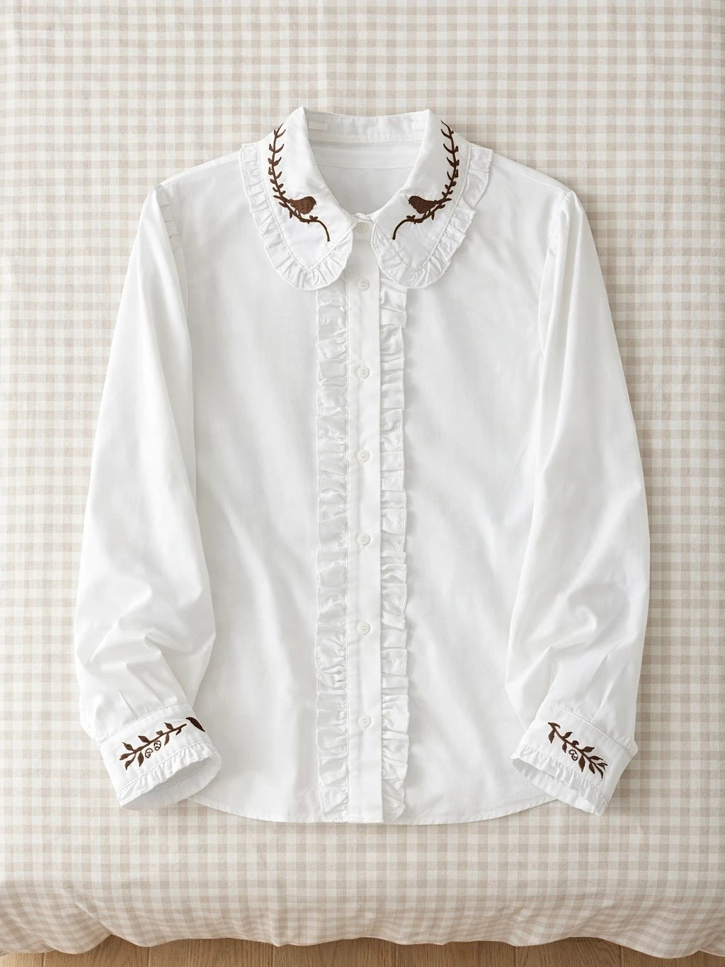 Bird Embroidery Detail Shirt