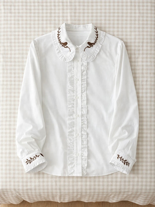 Bird Embroidery Detail Shirt