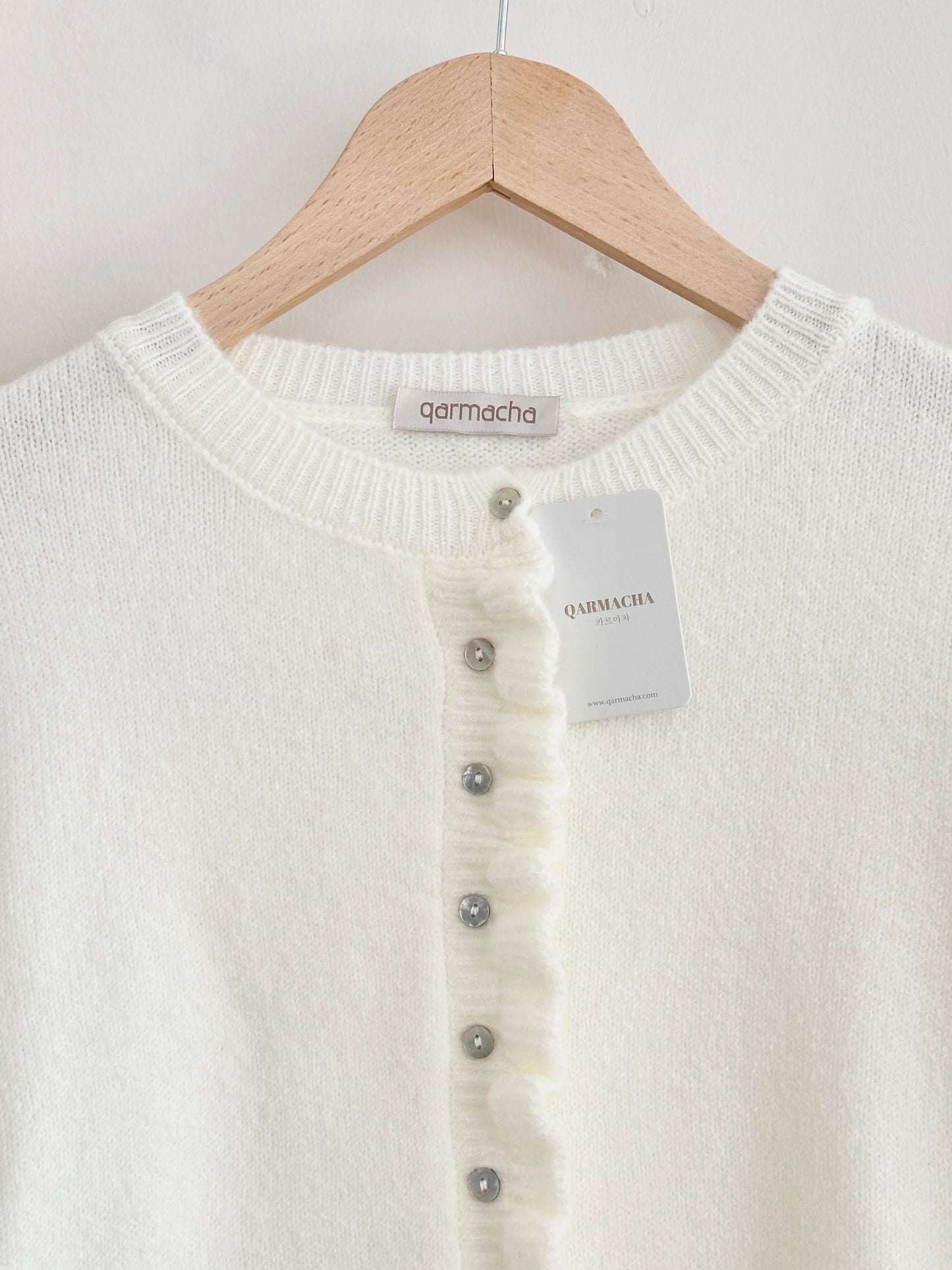 Ruffle Detail Knit Cardigan