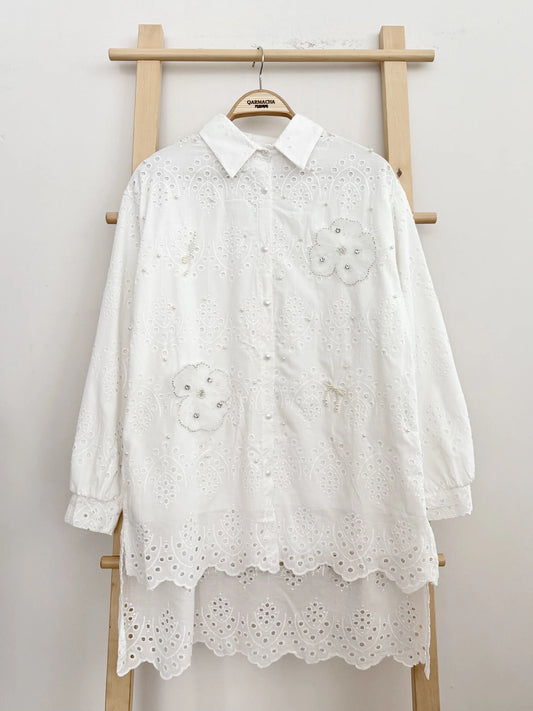 3D Floral Bow Tunic Shirt
