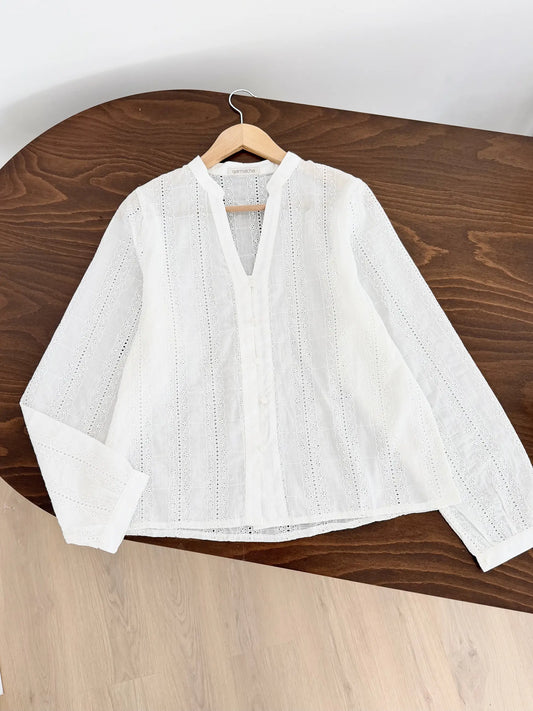 V-Neck Embroidered Shirt
