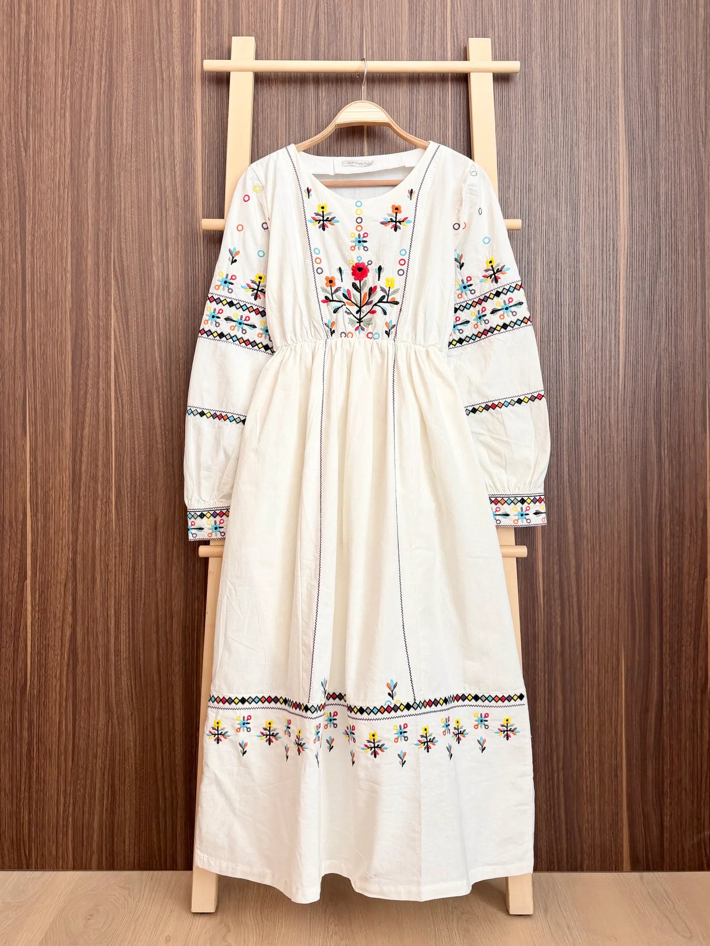 Floral Embroidered Midi Boy Dress