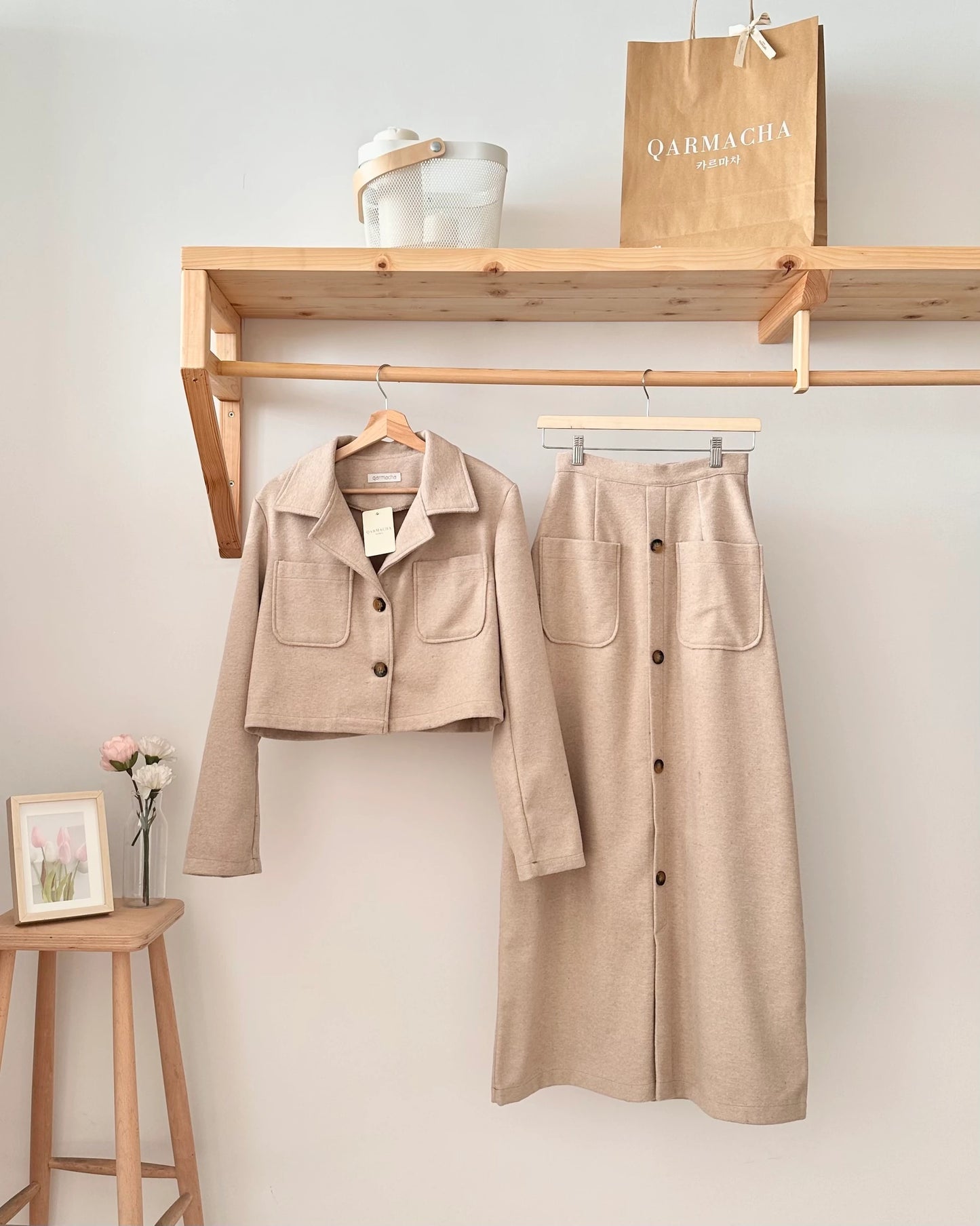 Cashmere With Jacket Set