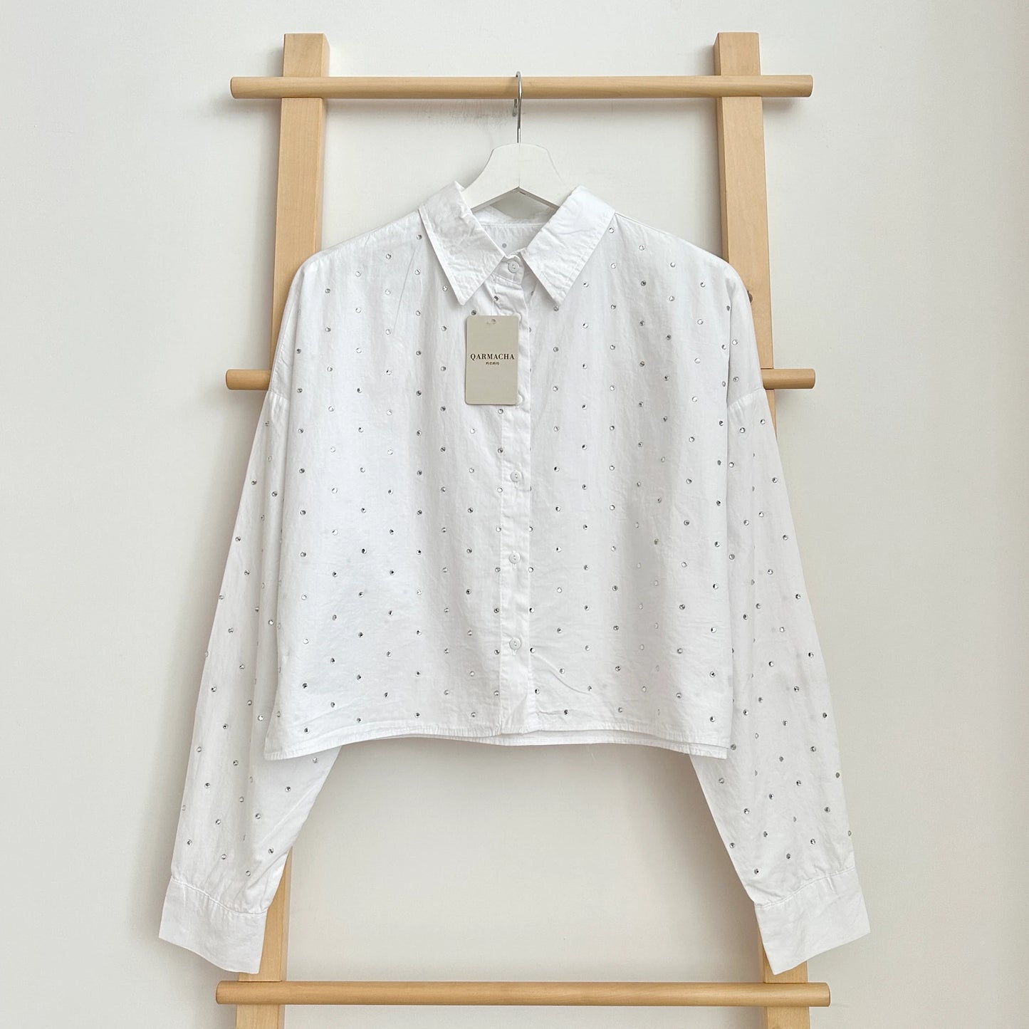 Rhinestone Crop Shirt