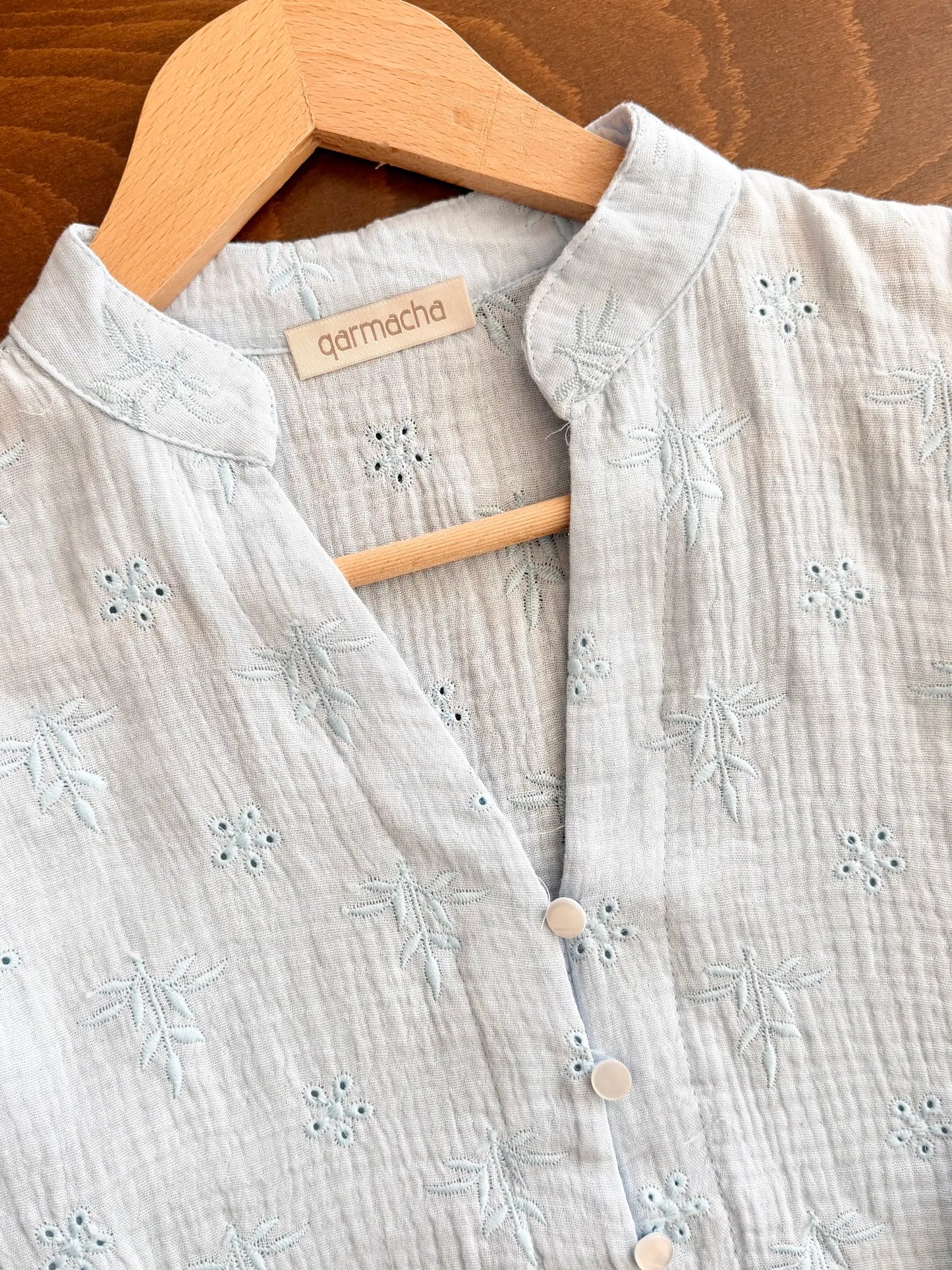 Embroidered Muslin Shirt