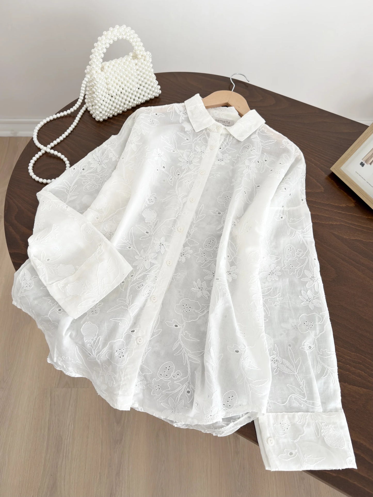 Floral Scalloped Tunic Shirt