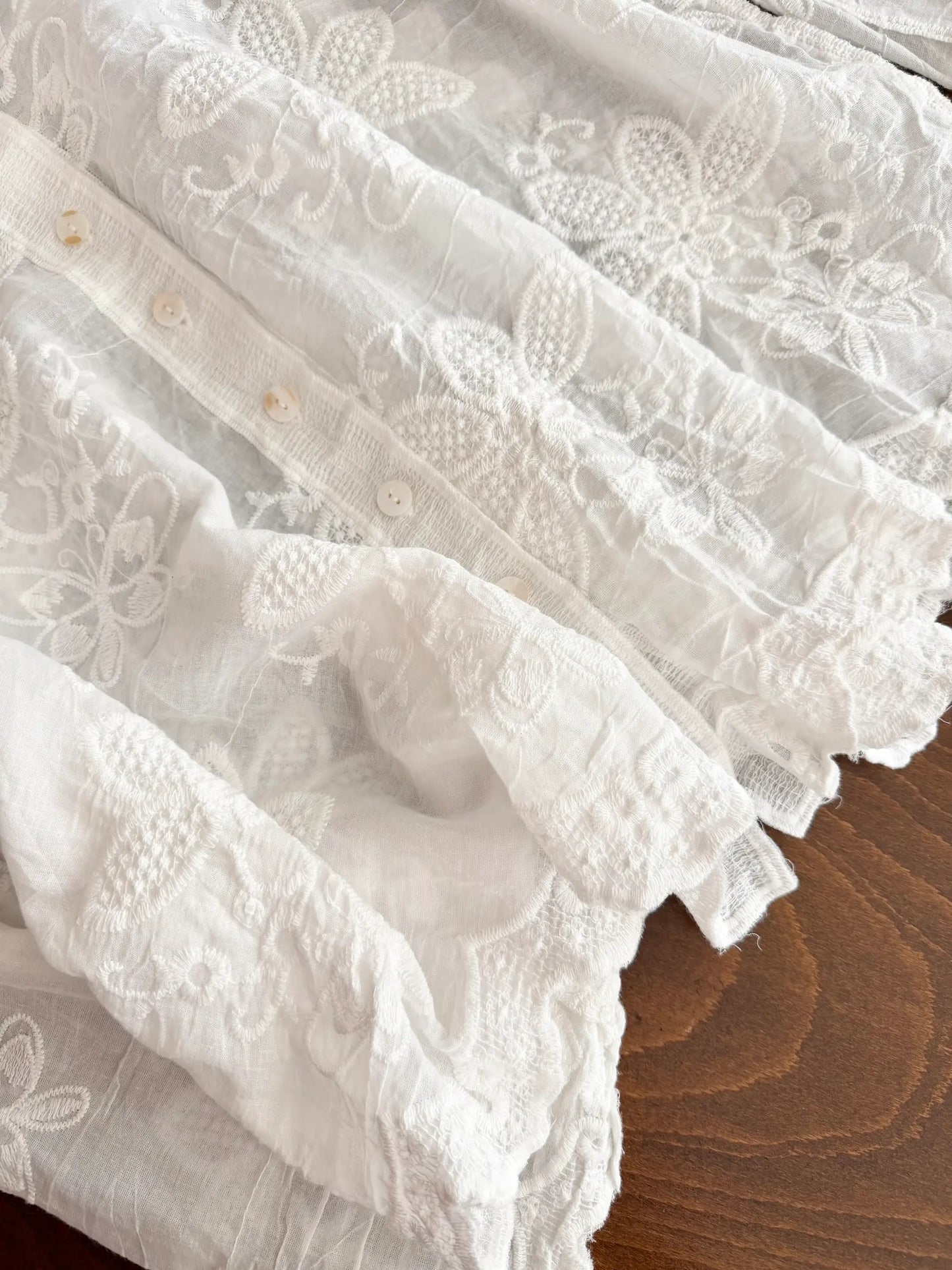 Floral Embroidered Imported Shirt