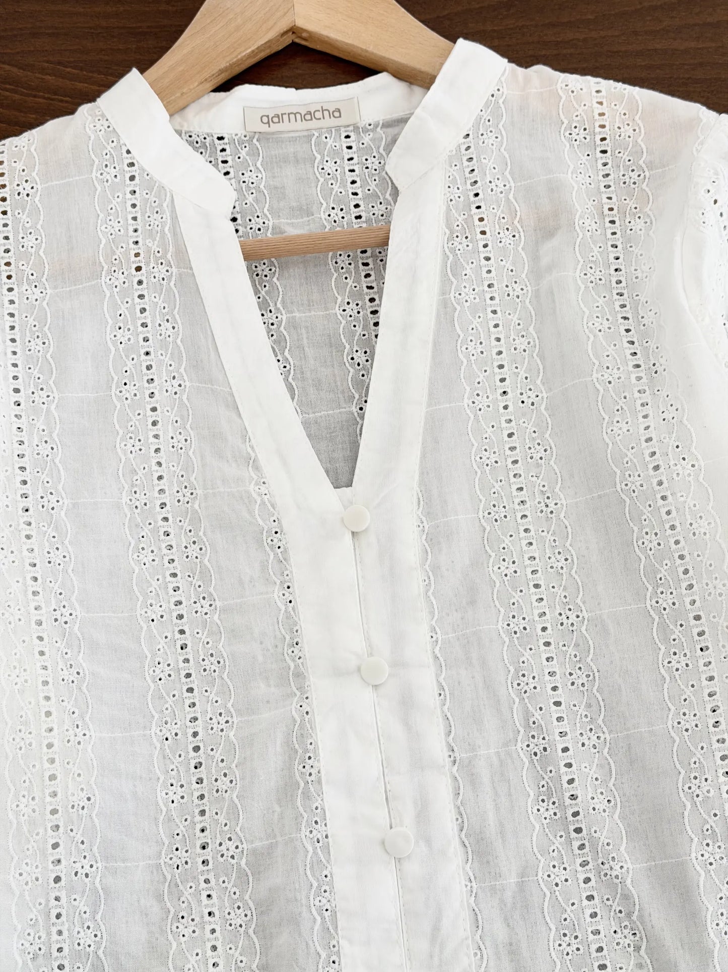 V-Neck Embroidered Shirt