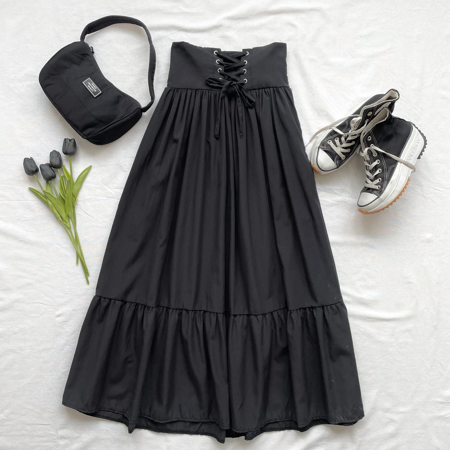 Drawstring Skirted Overalls