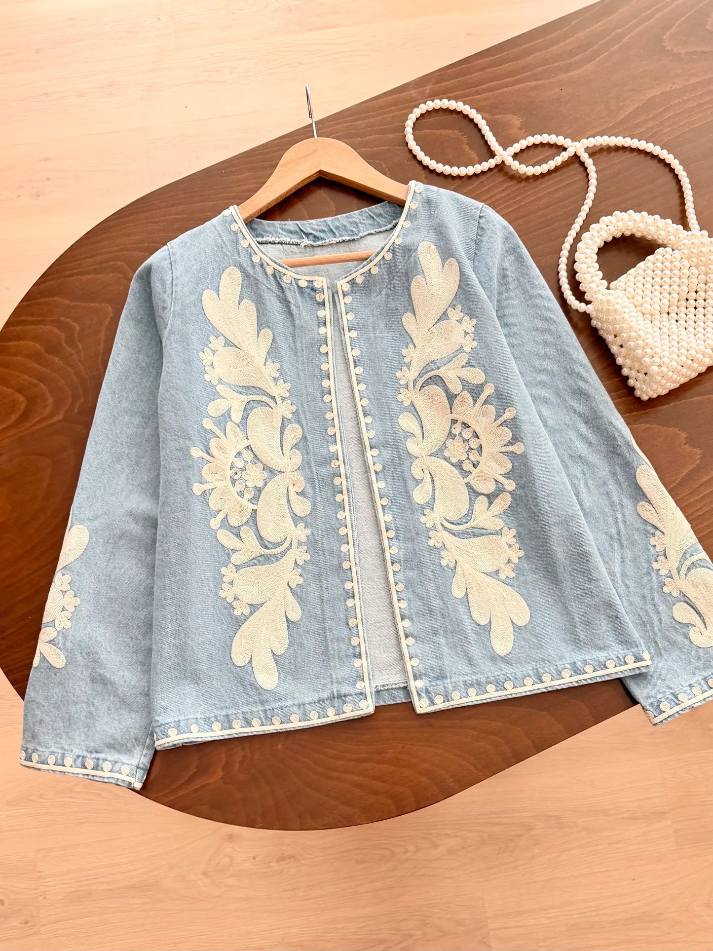 Large Embroidered Denim Jacket