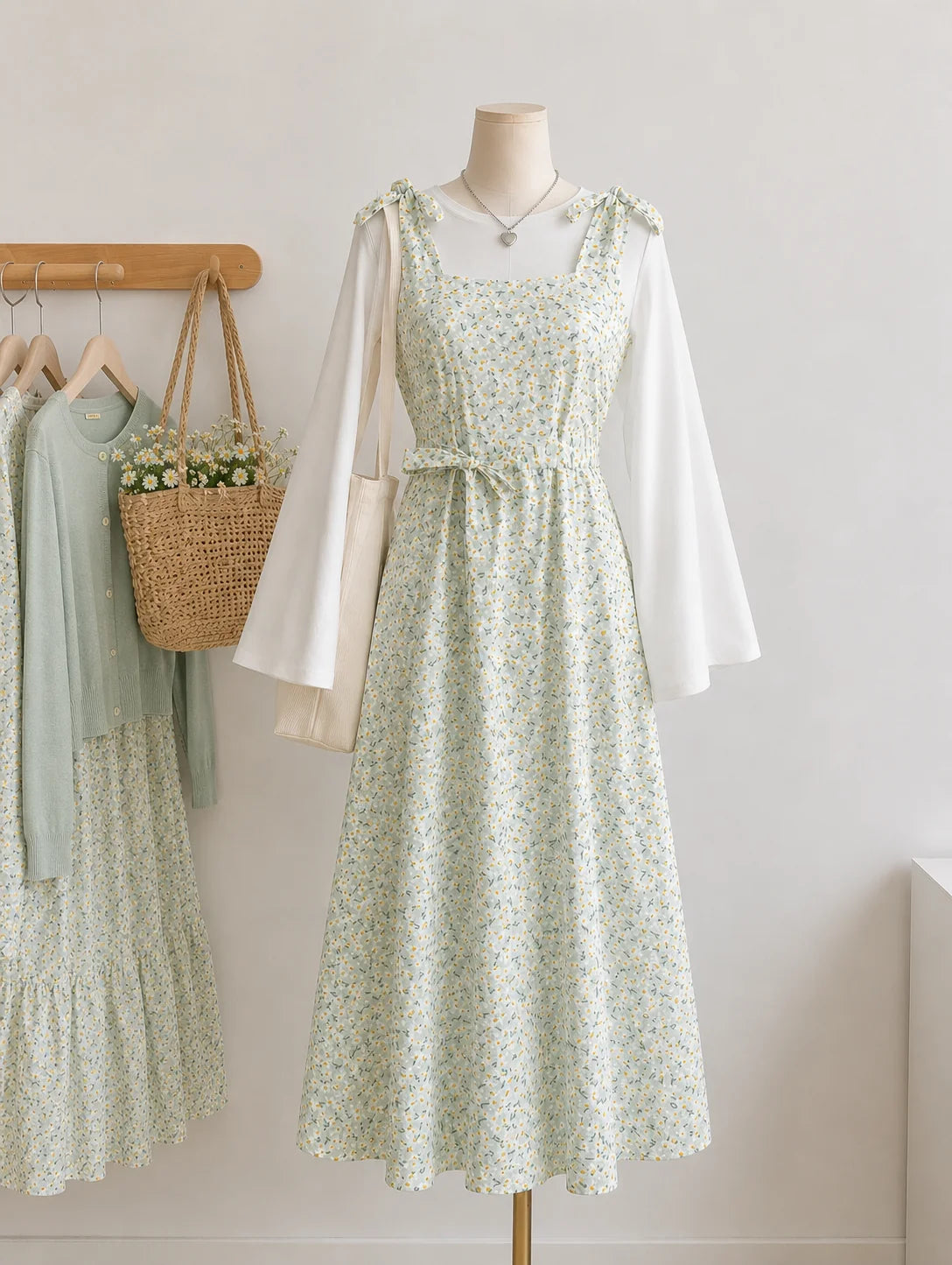 Mini Daisy Patterned Poplin Vest