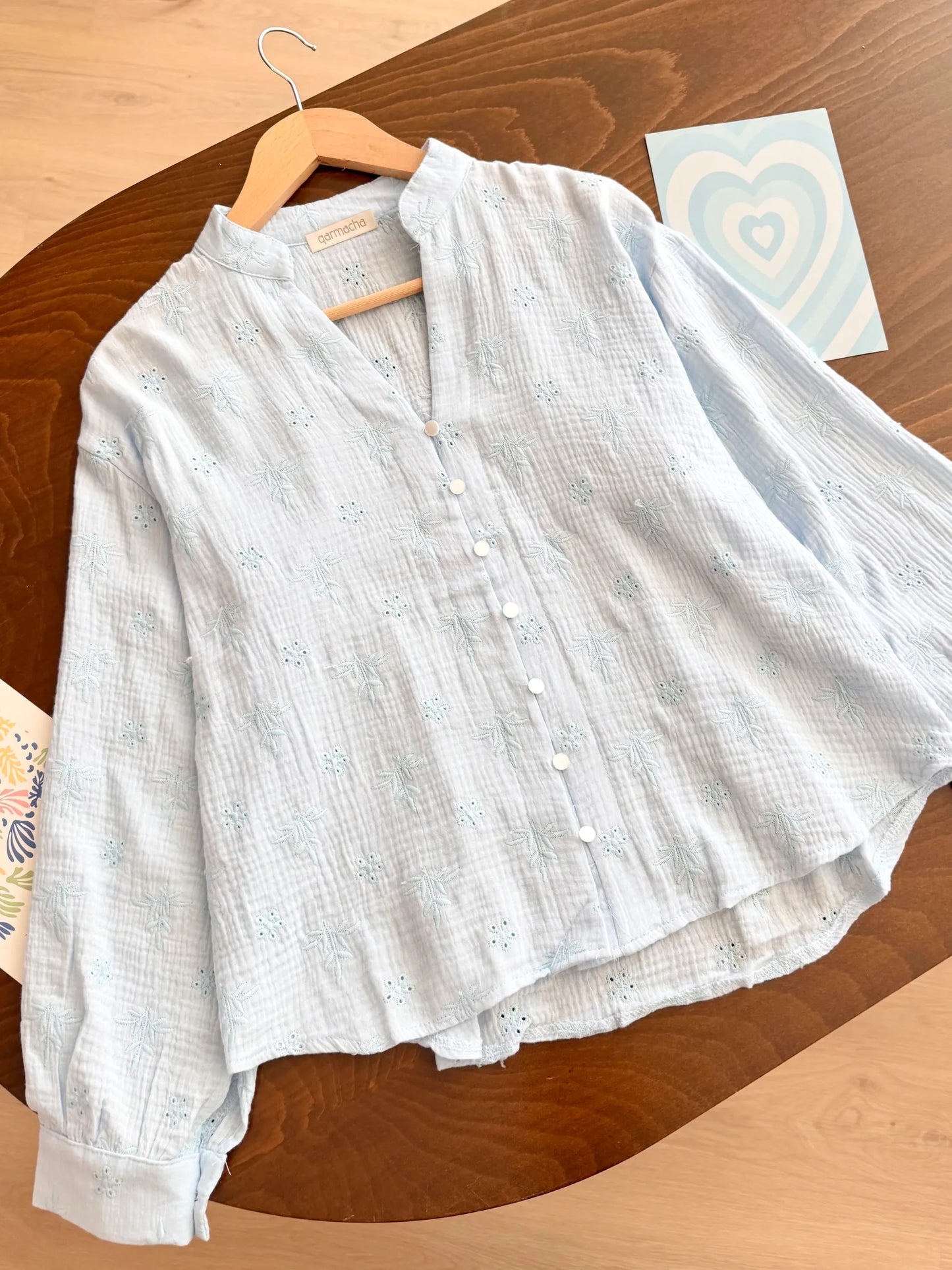 Embroidered Muslin Shirt