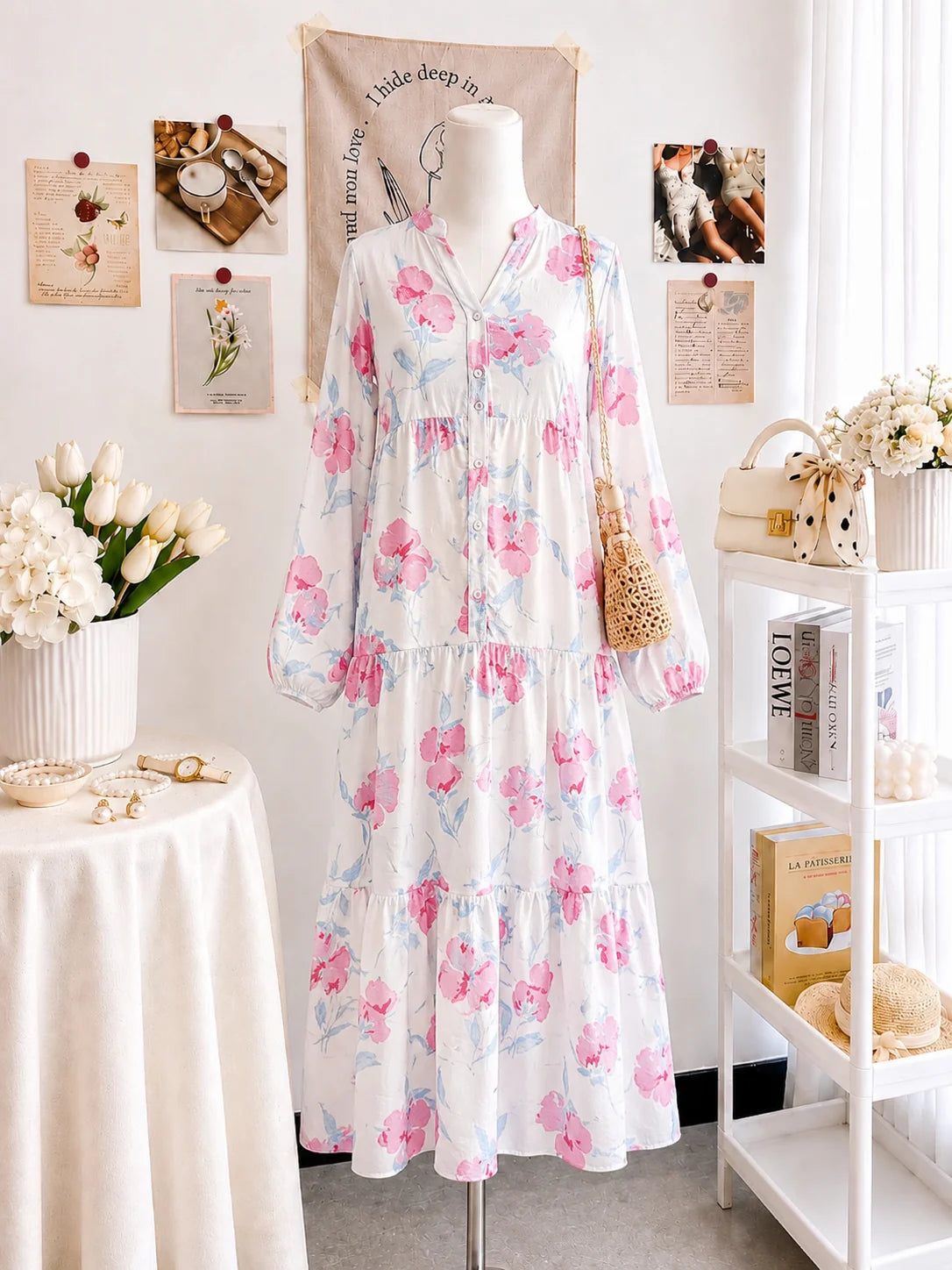 Floral Patterned Tiered Dress