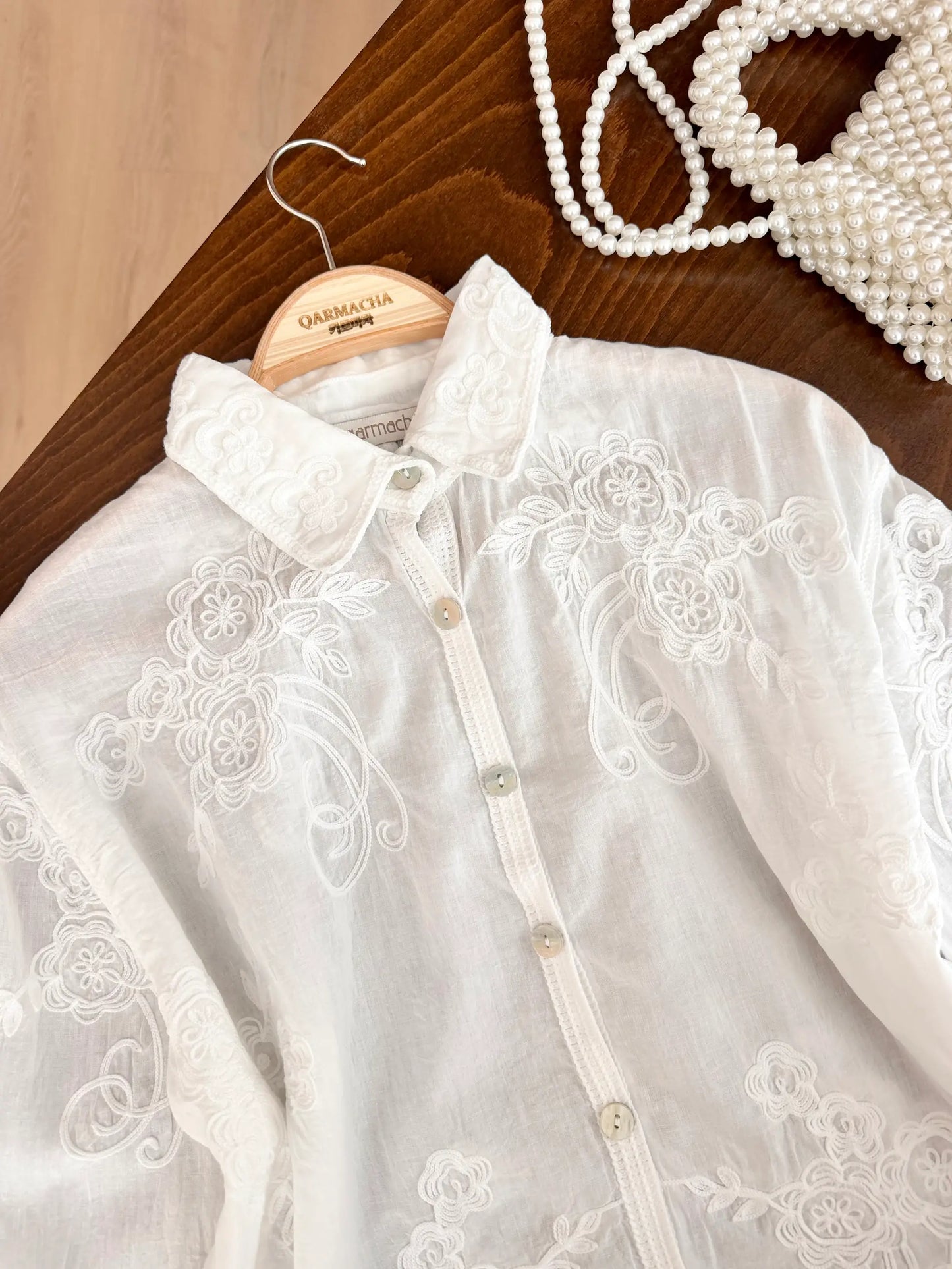 Cord Embroidered Imported Shirt