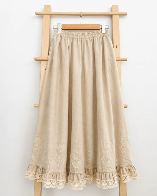 Embroidered Flared Skirt