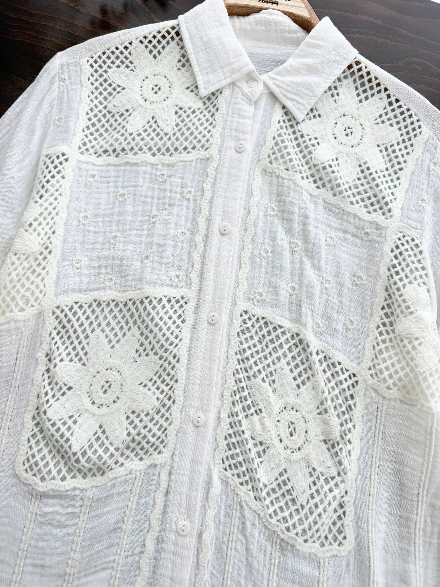 Muslin Embroidered Shirt