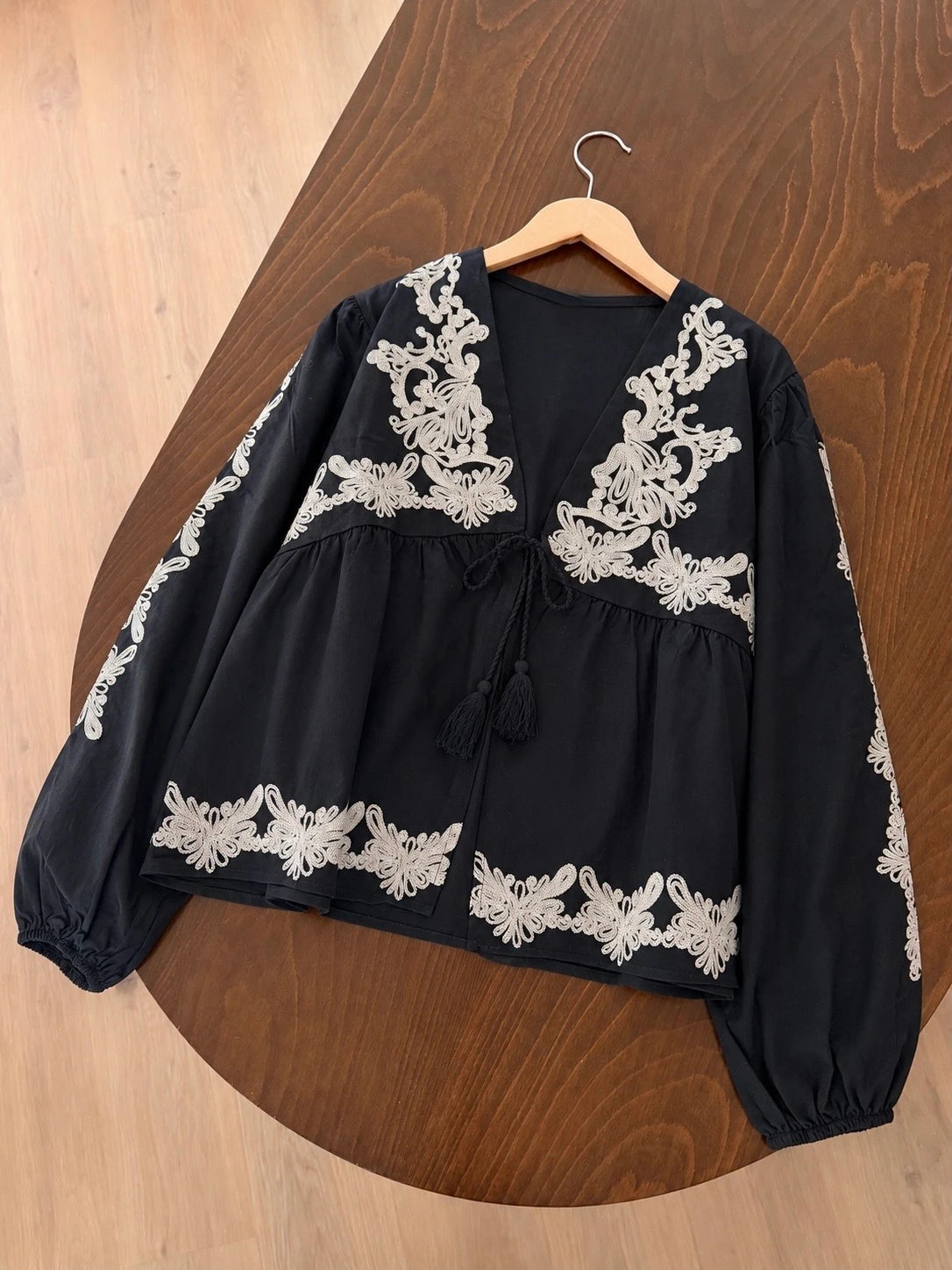 Embroidered Tasseled Jacket
