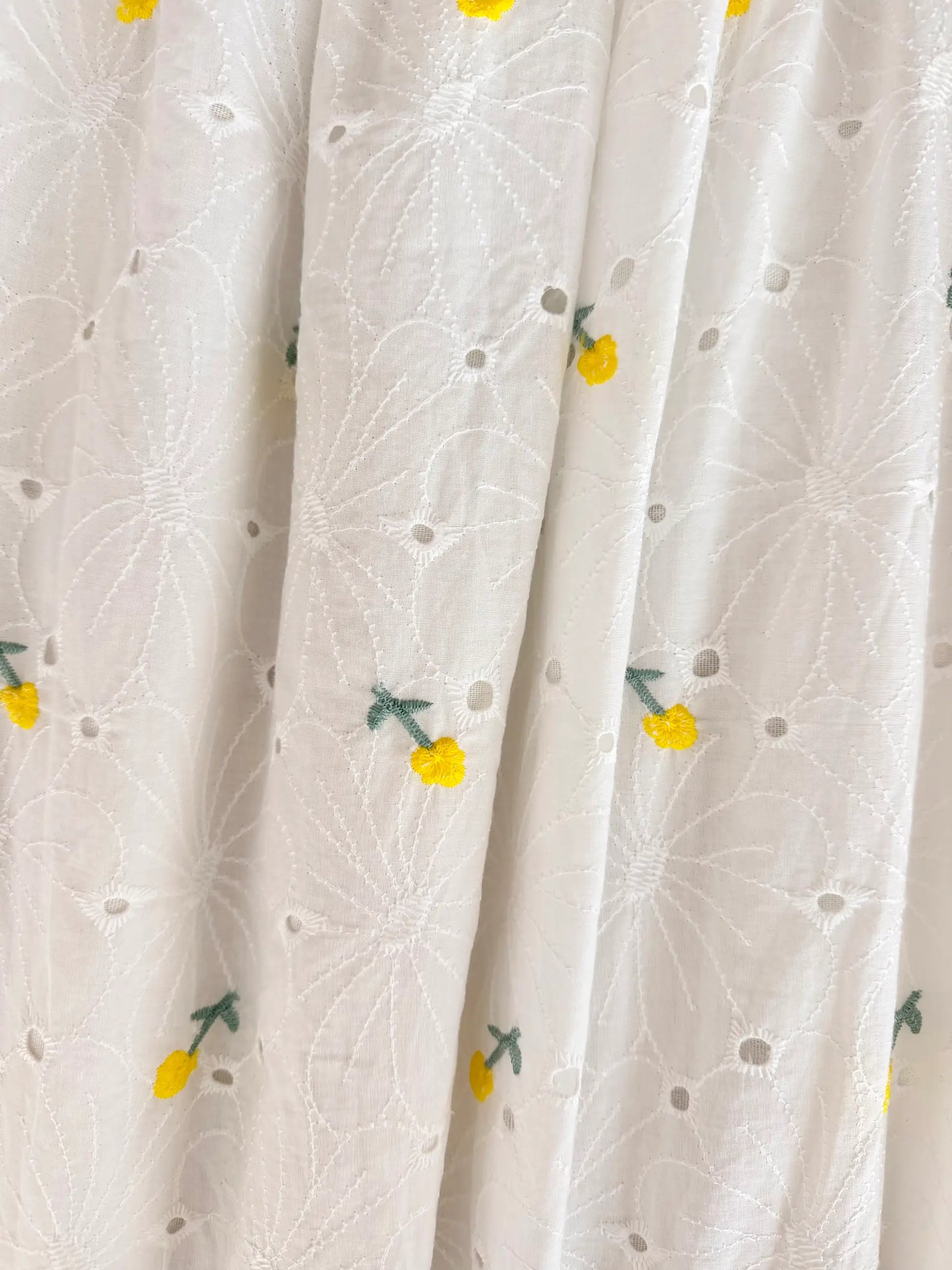 Floral Embroidered Scalloped Skirt
