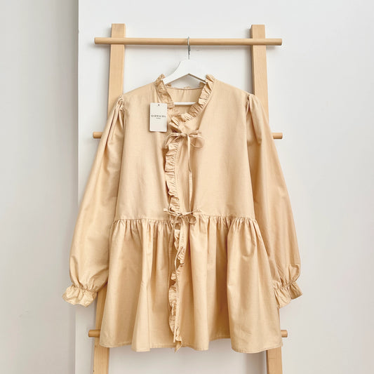 Ruffled Tie Tunic Shirt