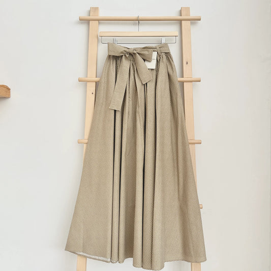 Polka Dot Flared Cotton Skirt