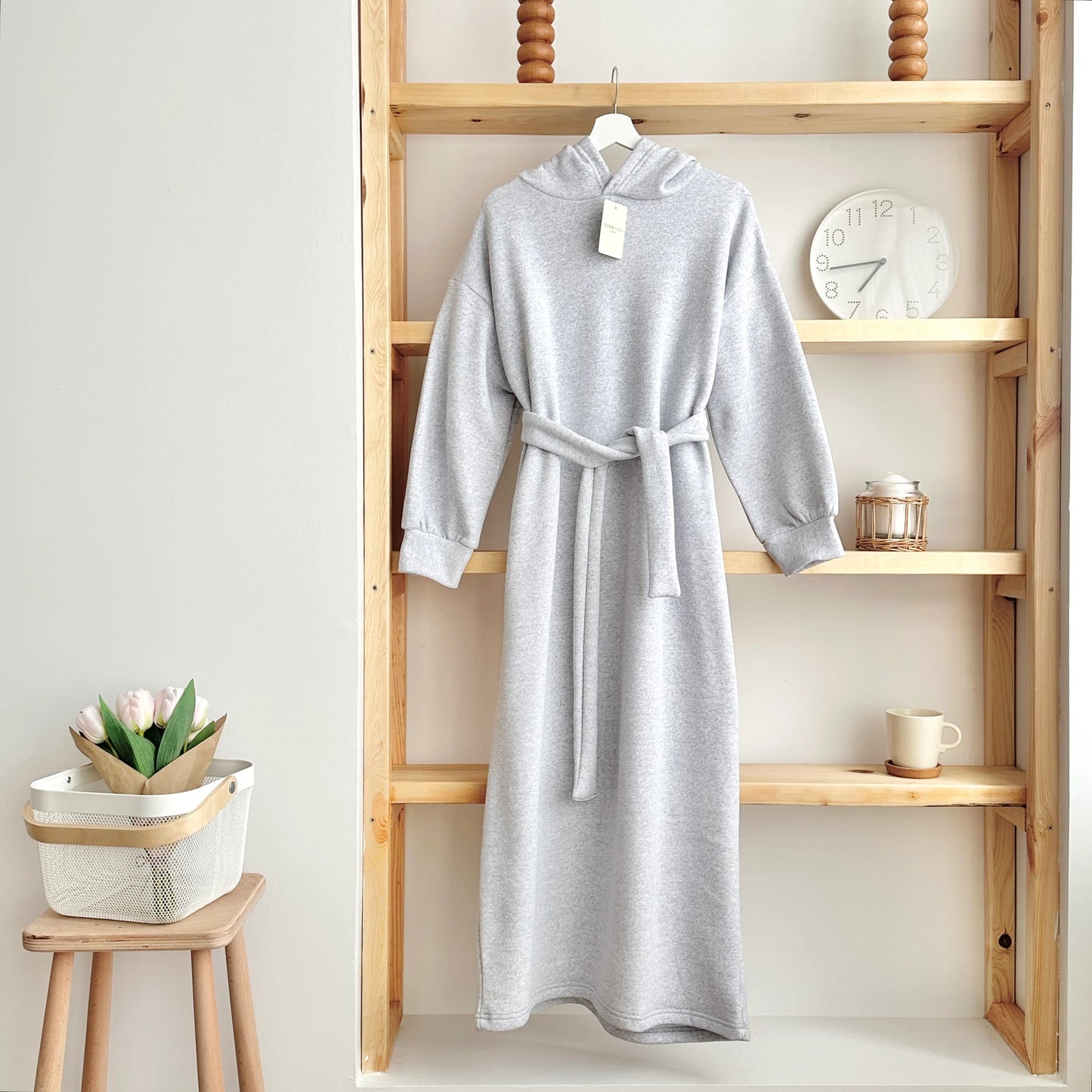 3 Thread Hooded Sweatshirt Dress