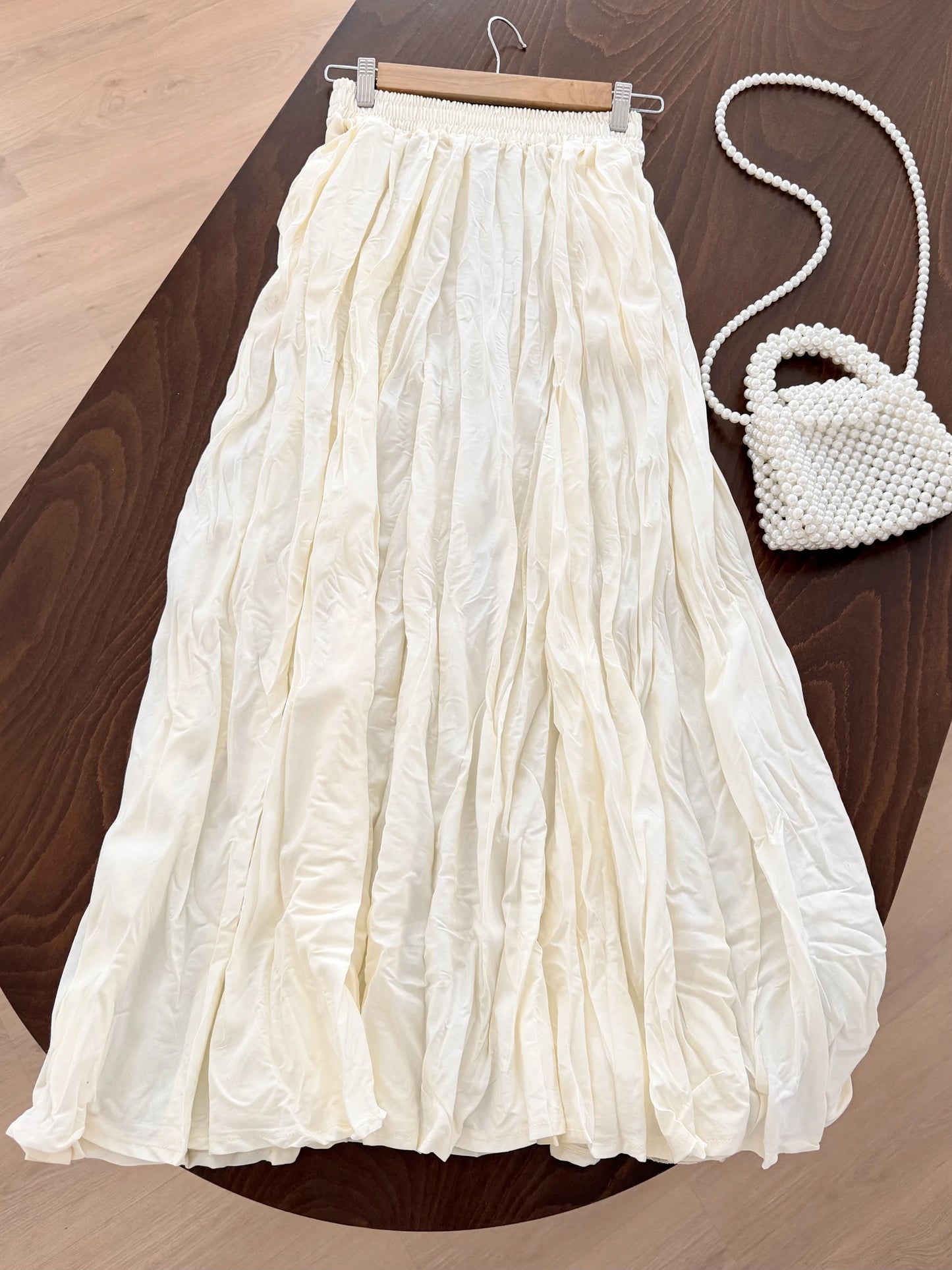 Crinkled Flared Skirt