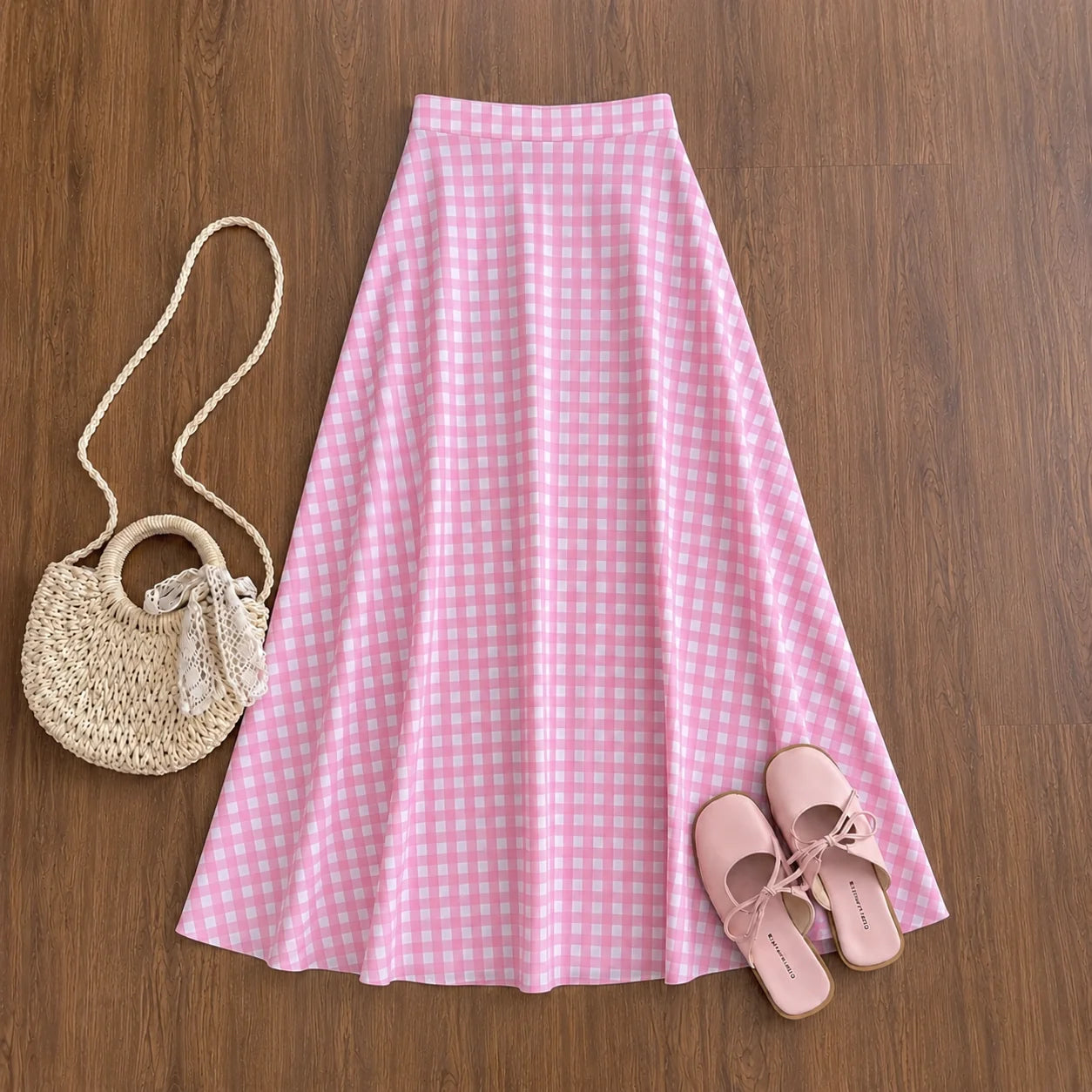 Plaid Cotton Skirt
