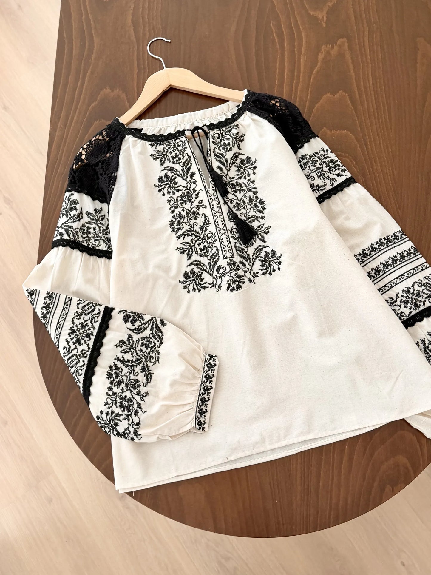 Embroidered Tasseled Blouse