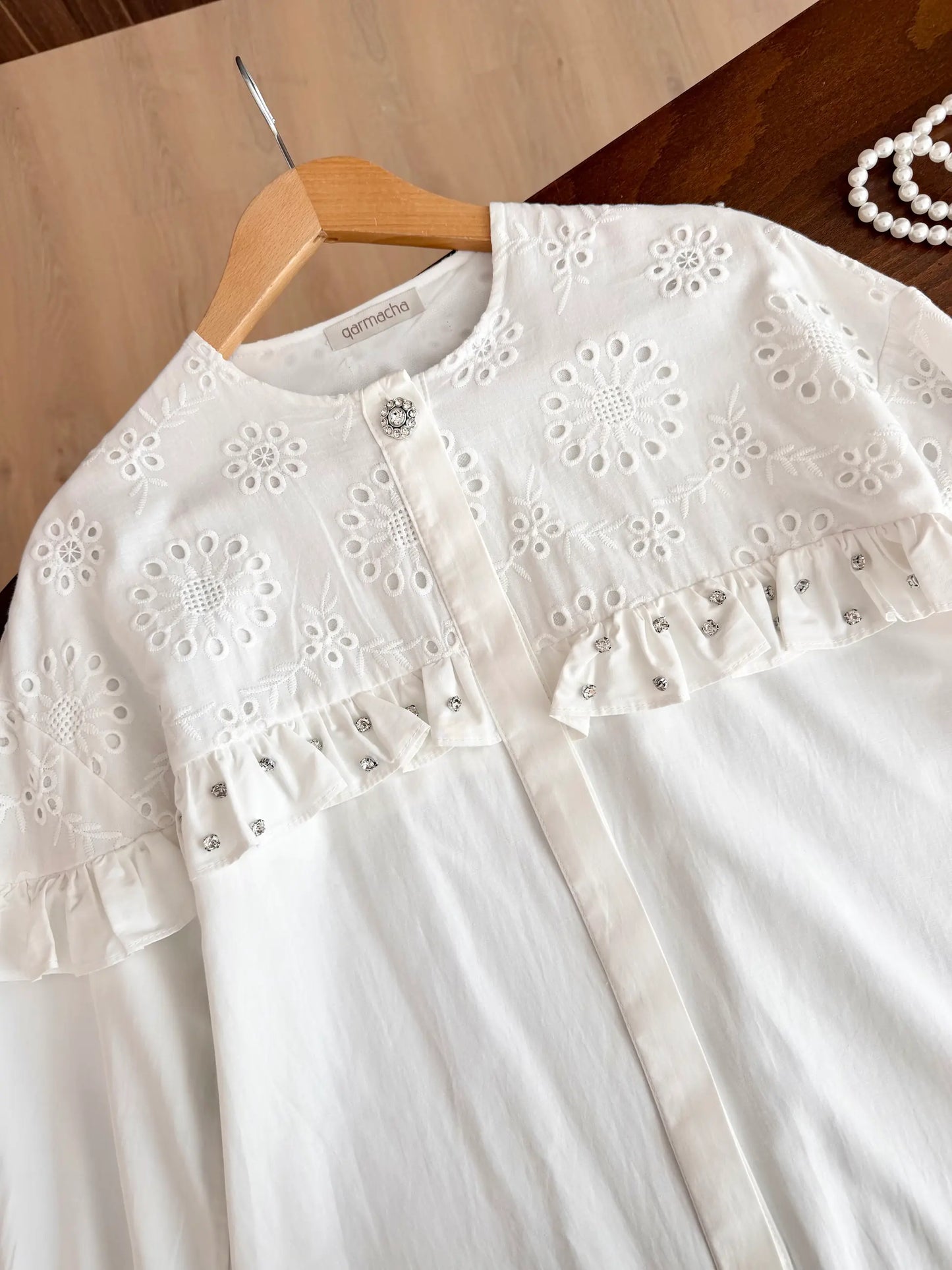 Ruffle Detail Tunic Shirt