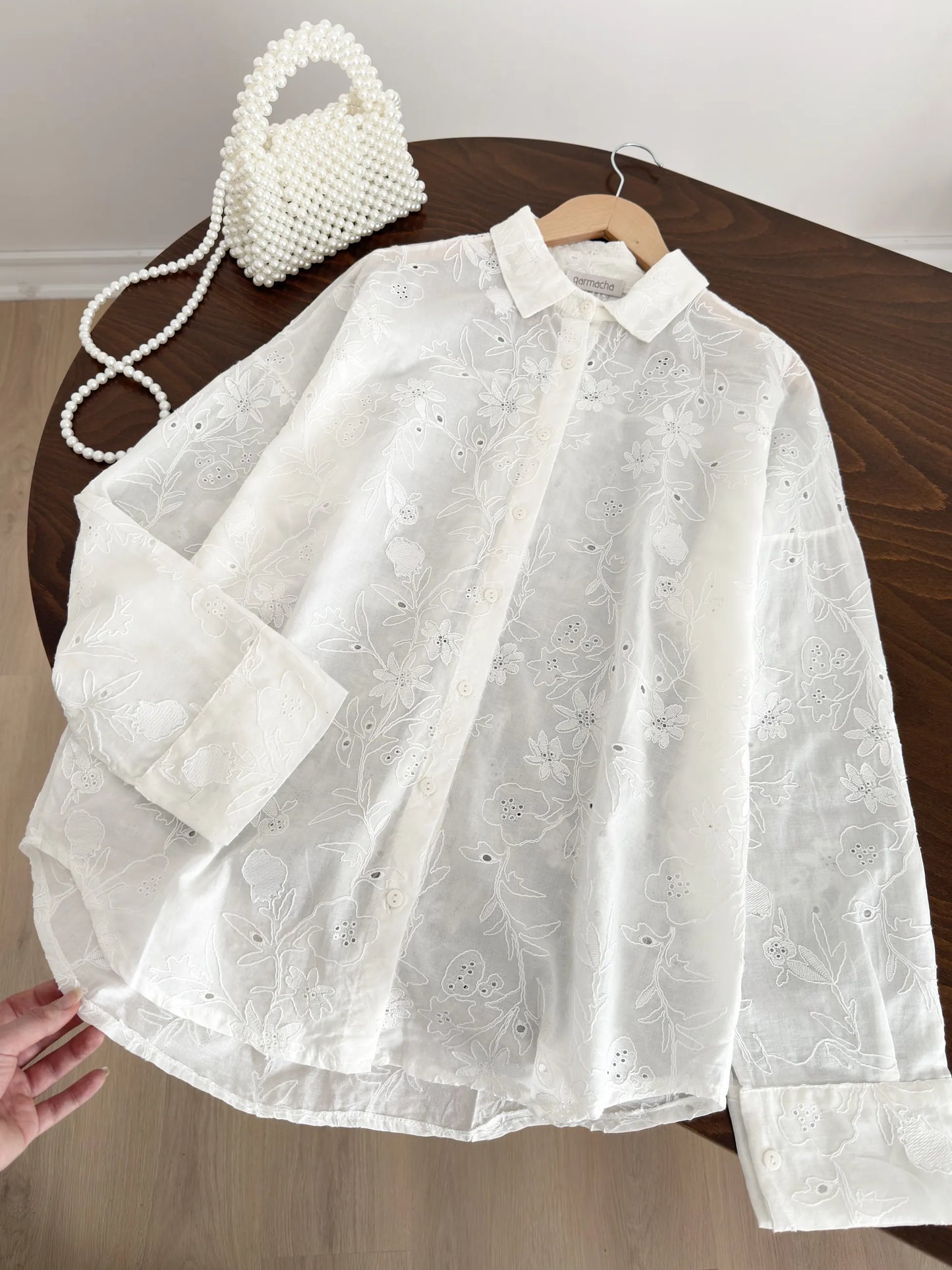 Floral Scalloped Tunic Shirt