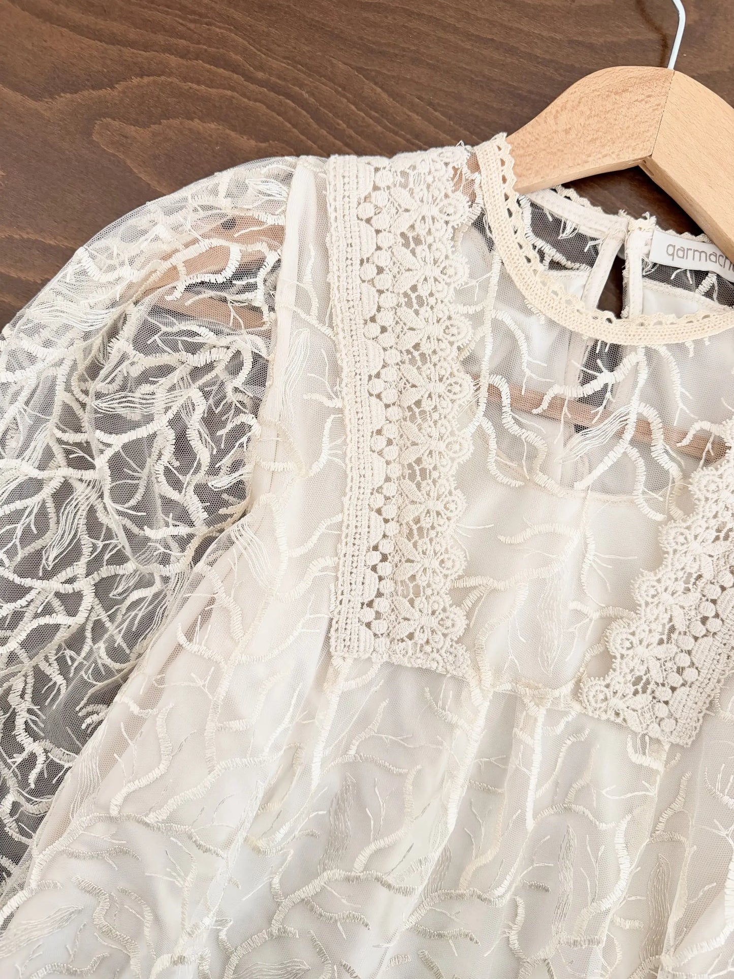 Embroidered Tulle Blouse