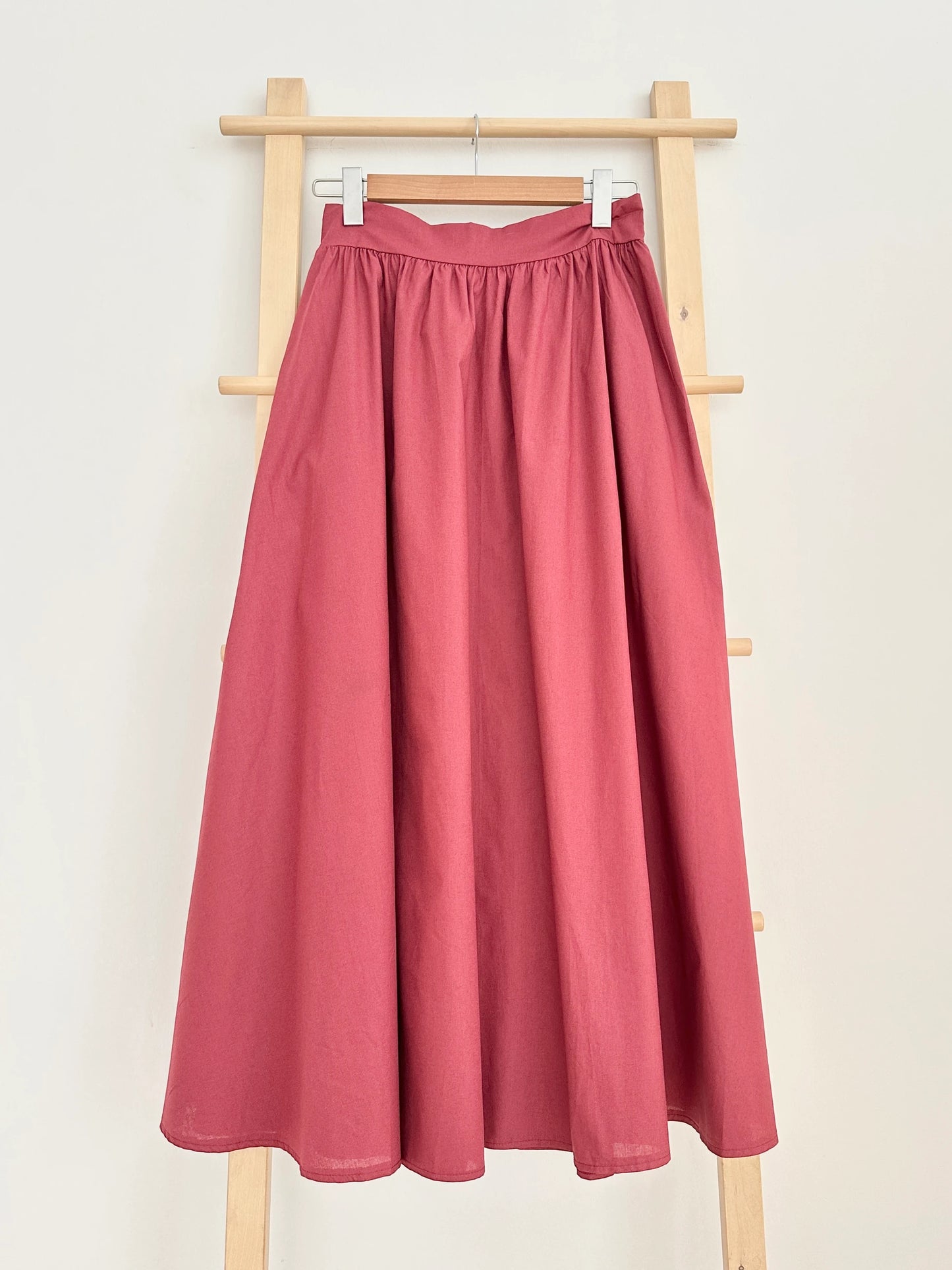 Waist Gathered Yoke Flared Skirt