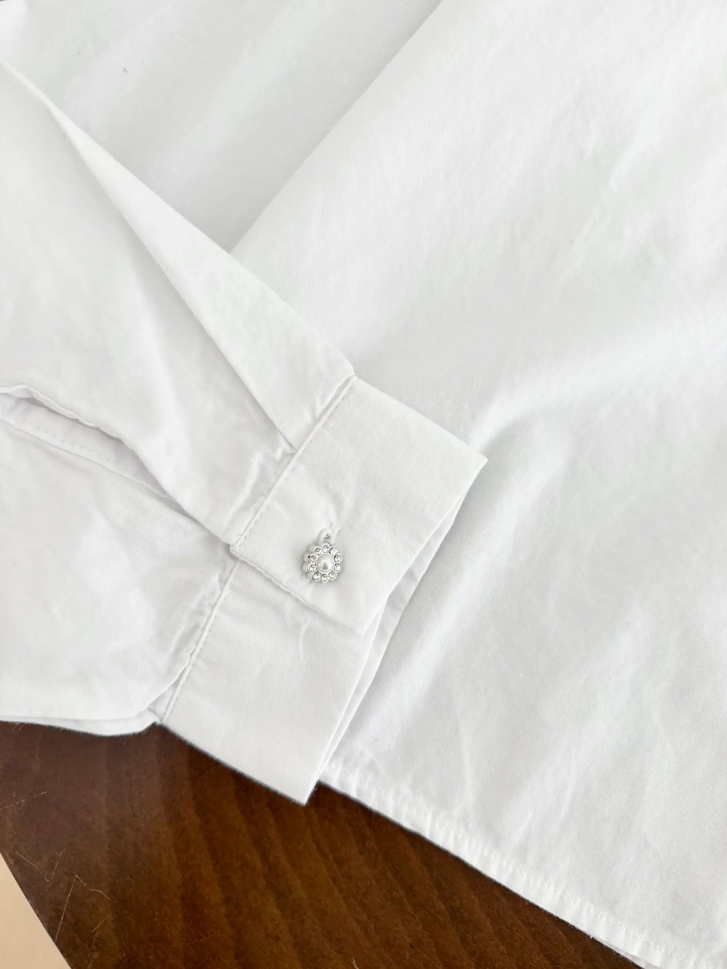 Stone Detail Crop Shirt