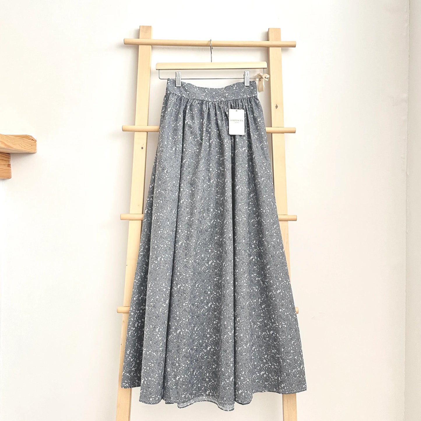 Mini Floral Waist Gathered Flared Skirt