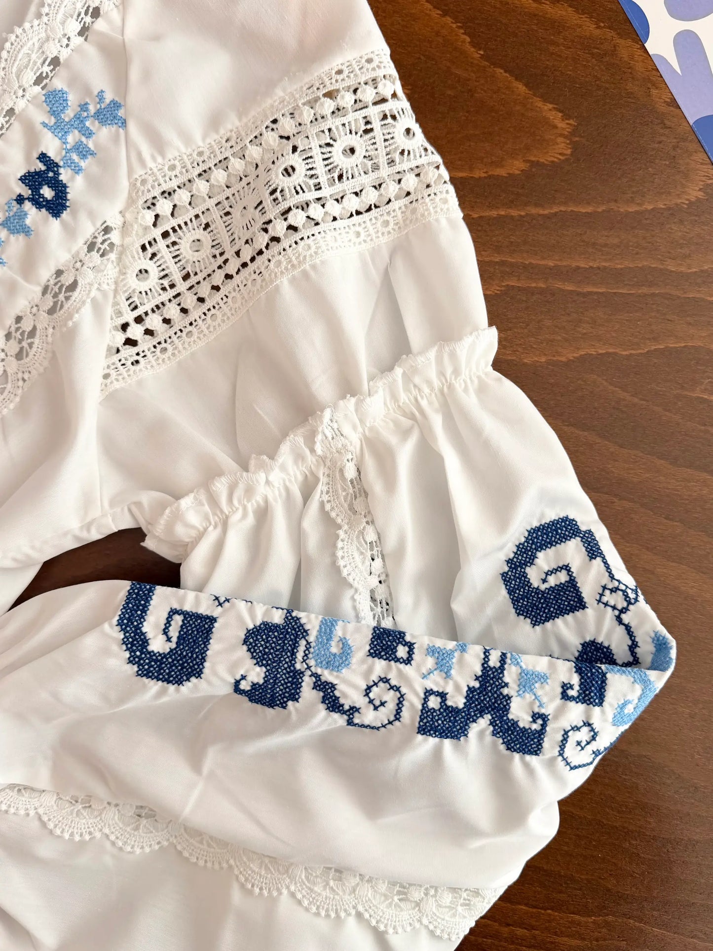 Blue Embroidered Shirt