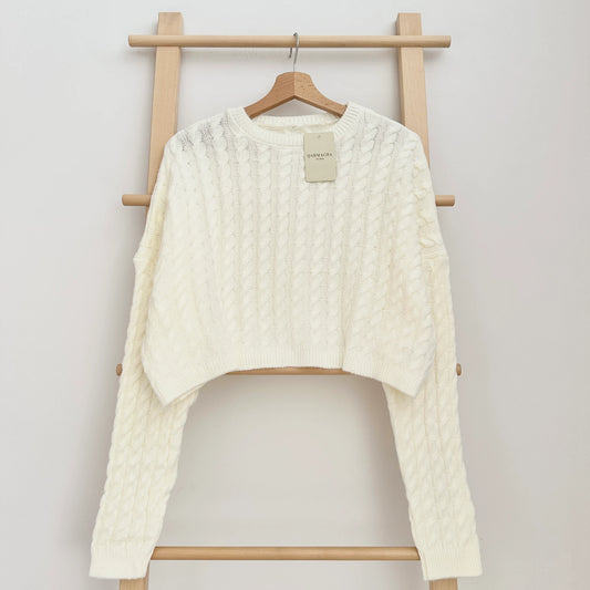 Ivy Pattern Crop Sweater