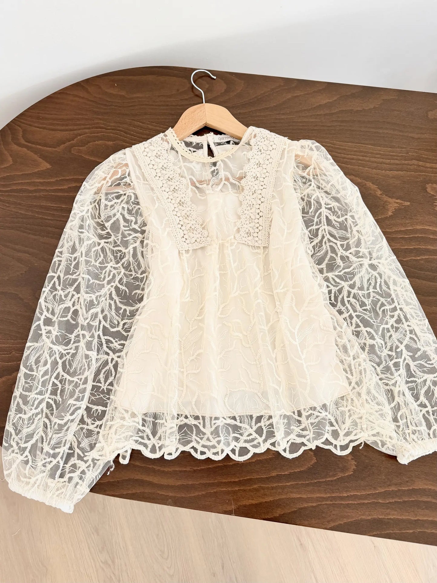 Embroidered Tulle Blouse