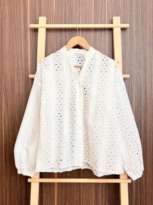 Eyelet V-Neck Shirt