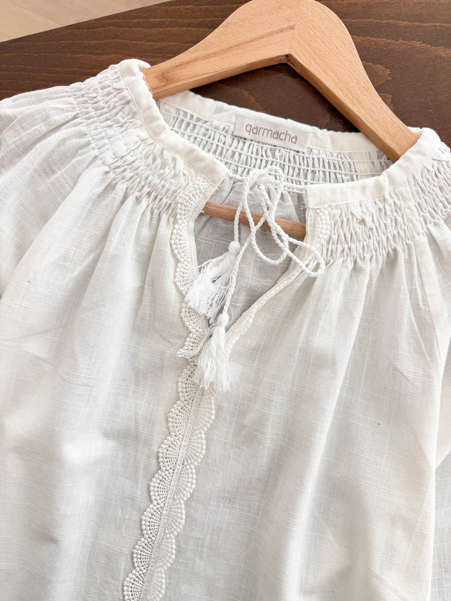 Tasseled Embroidery Detail Blouse