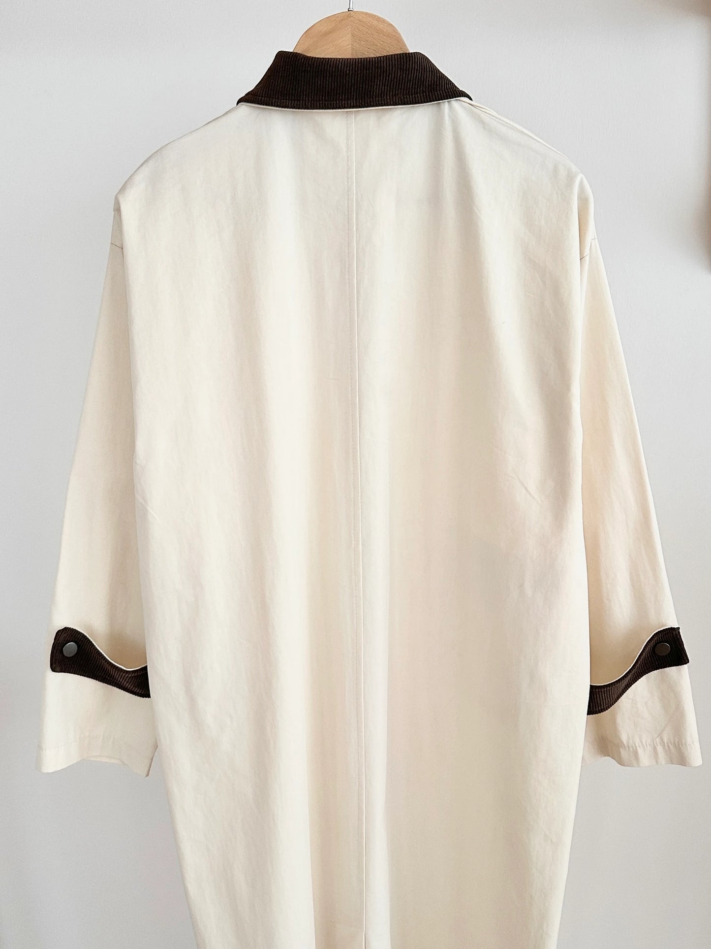 Velvet Detail Trench Coat