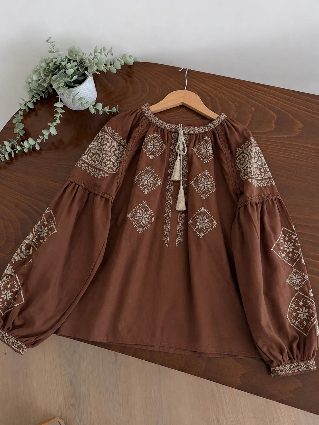 Ethnic Balloon Sleeve Shirt