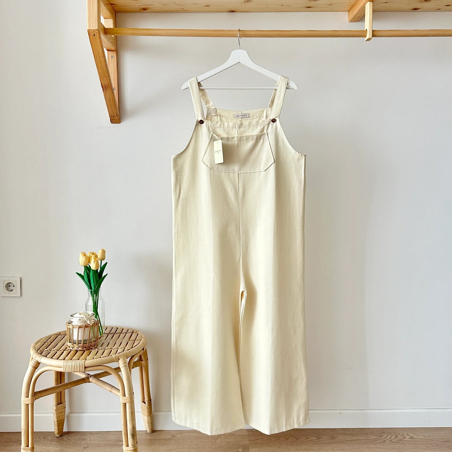 Front Pocket Linen Jumpsuit