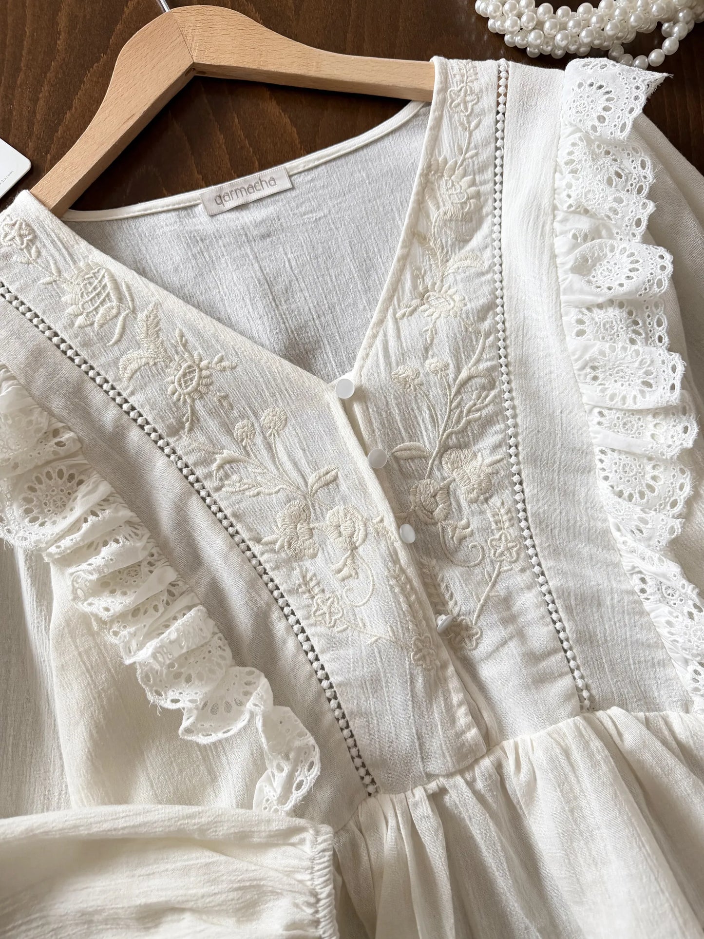 Scalloped Linen Blouse