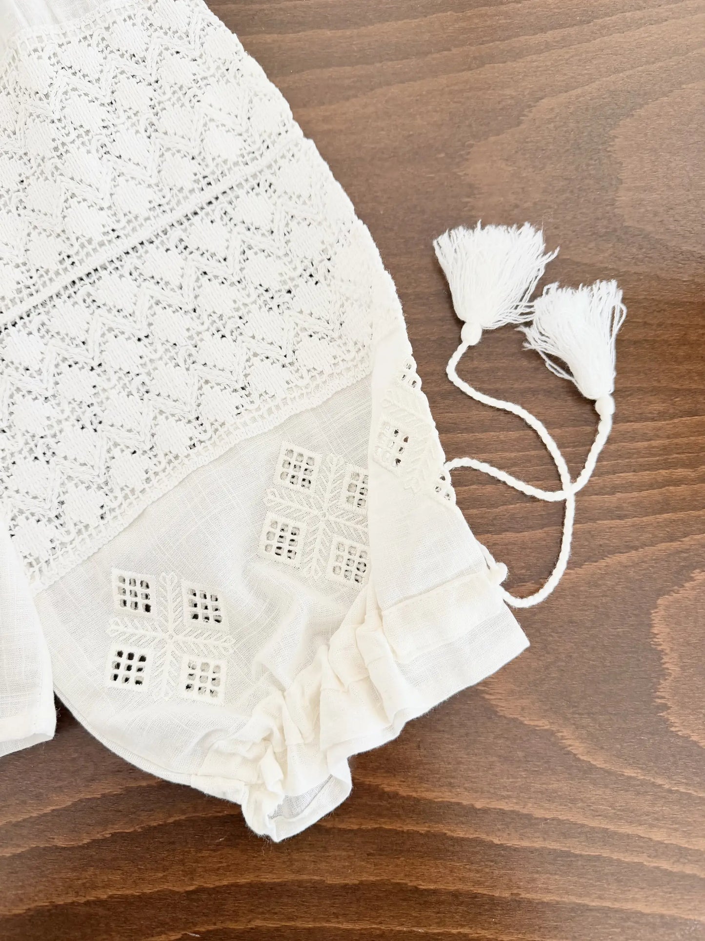 Baklava Embroidered Tasseled Blouse