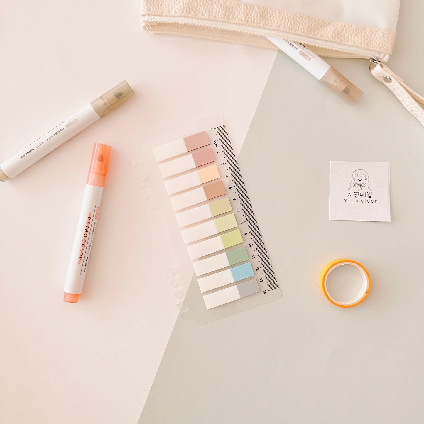 Pastel & White 8 Color Index Sticker