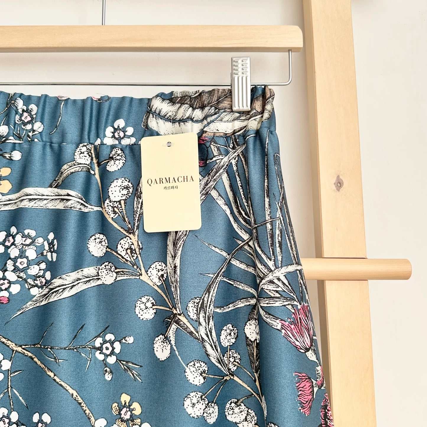 Patterned Satin Flared Skirt