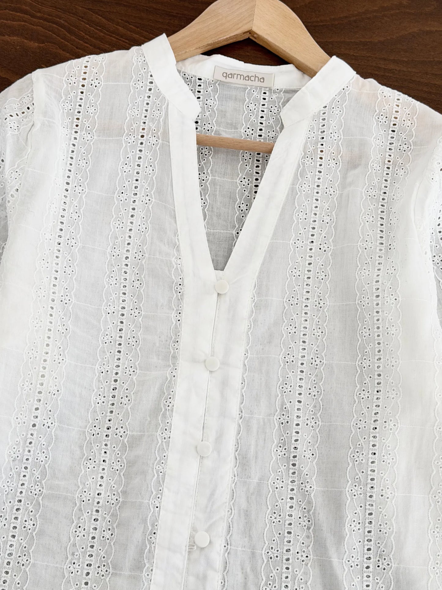 V-Neck Embroidered Shirt