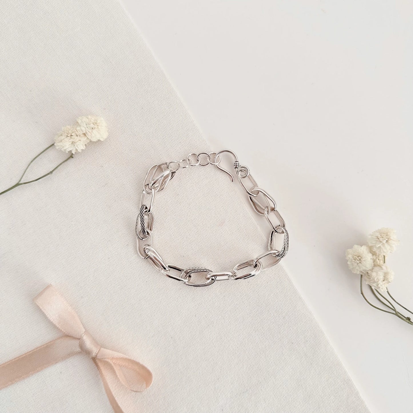 Steel & Silver Mixed Chain Bracelet