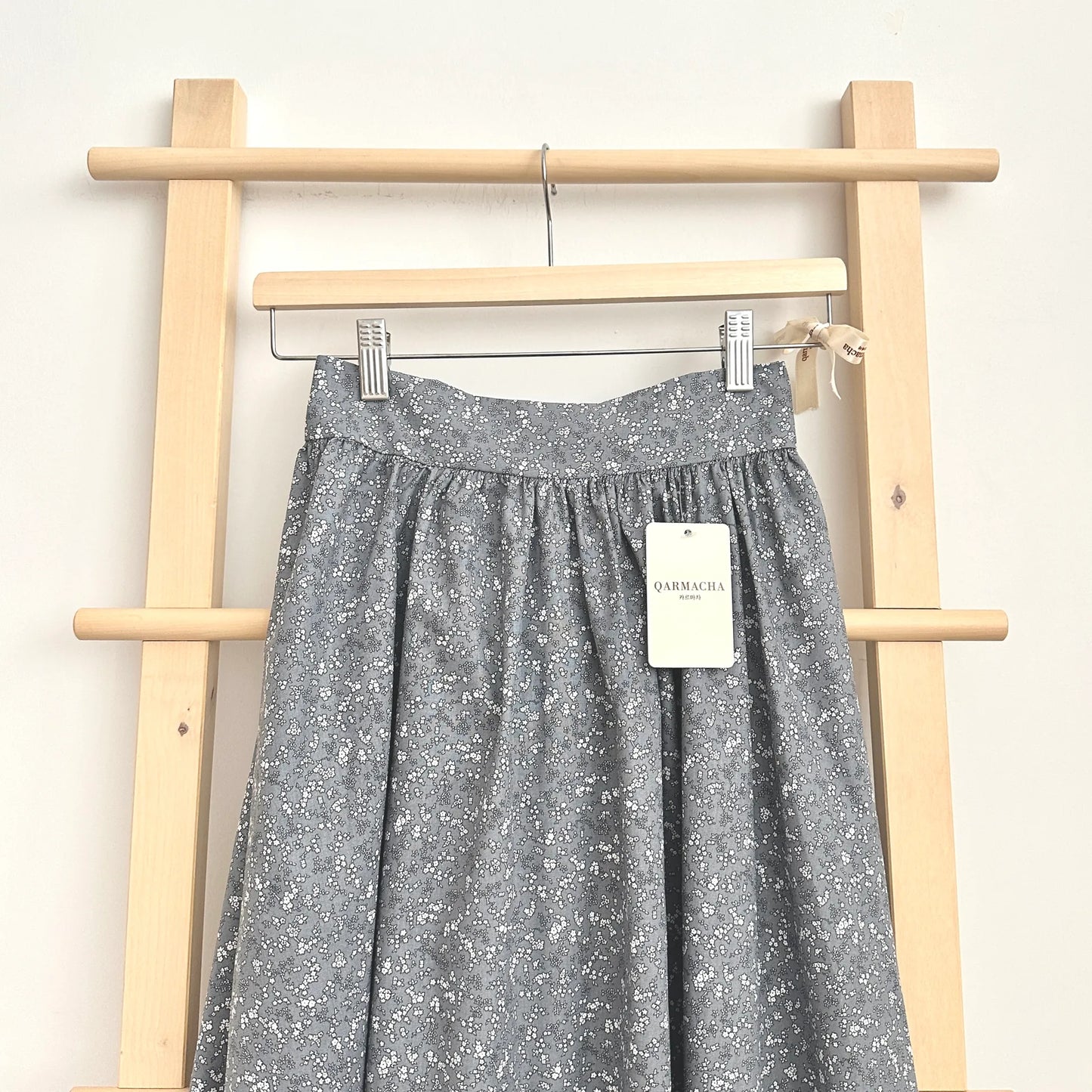 Mini Floral Waist Gathered Flared Skirt