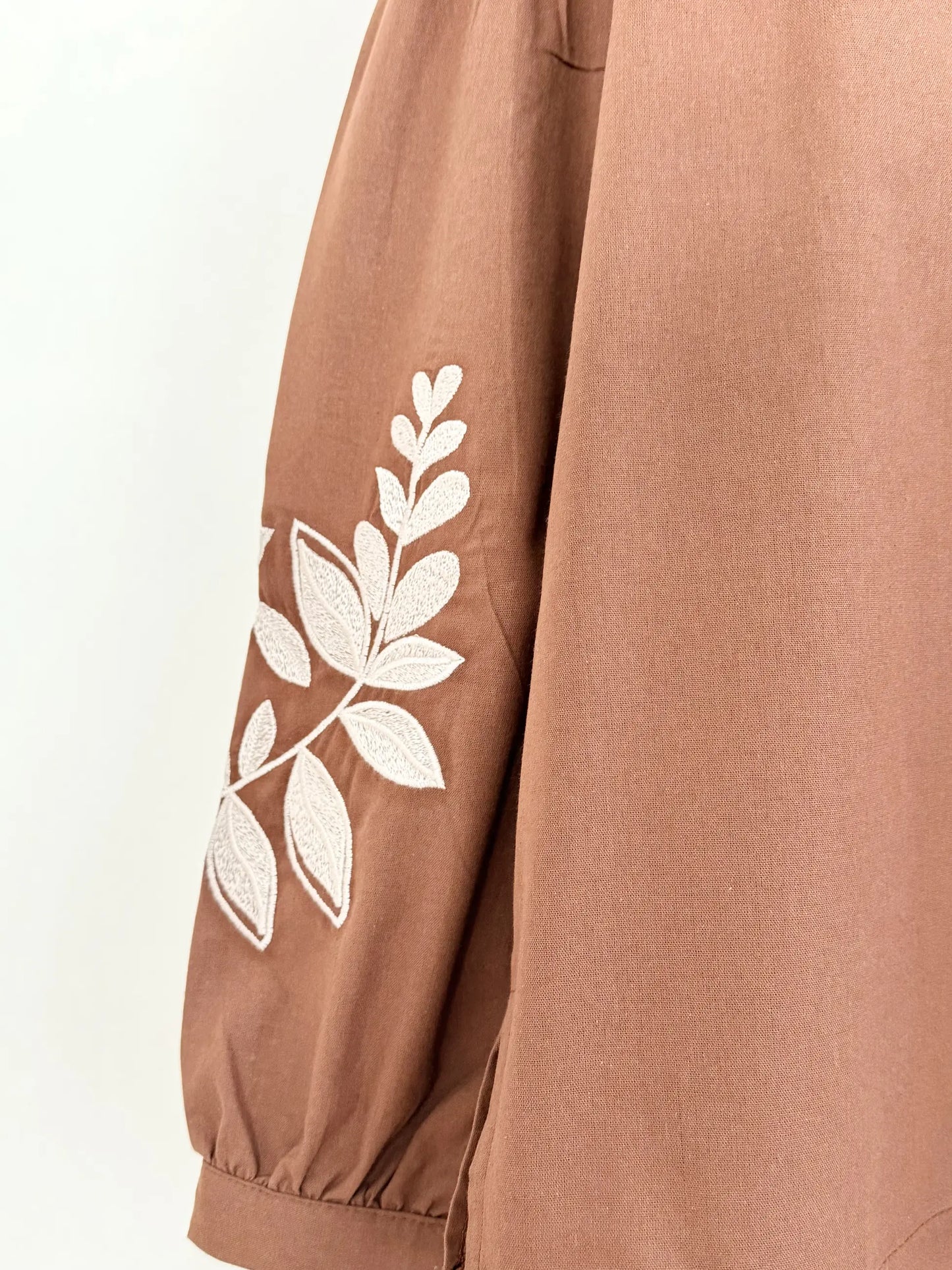 Embroidery Detail Balloon Sleeve Blouse